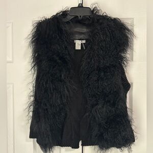 Alberto Makali Black Fur Vest